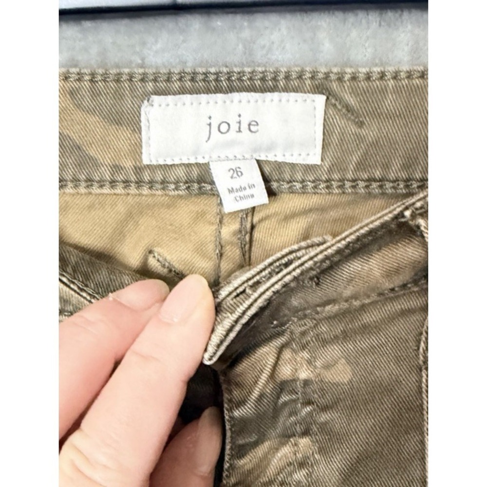 Joie Skinny Crop Ankle Zip Pants Jeans Moto Cargo SZ 26 Green - Picture 4 of 8